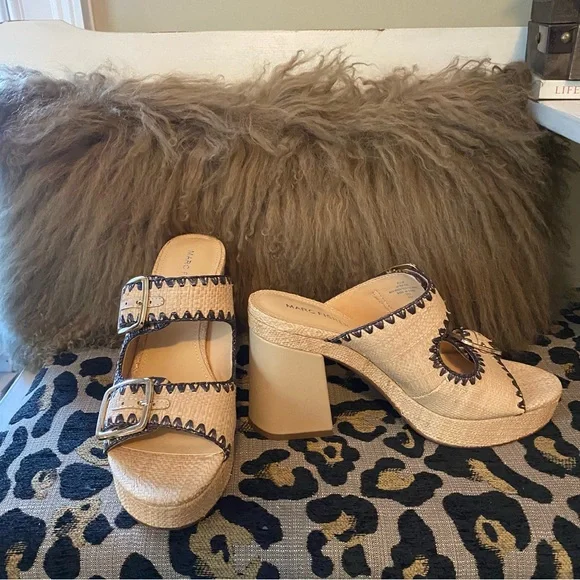 Mark Fisher platform raffia block heel sandals - Picture 6 of 10